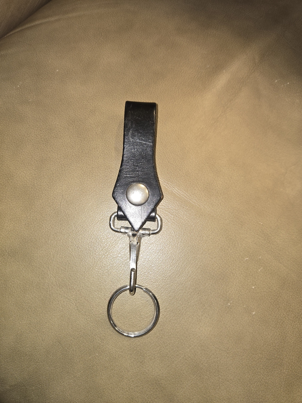 Black Leather Key Clip